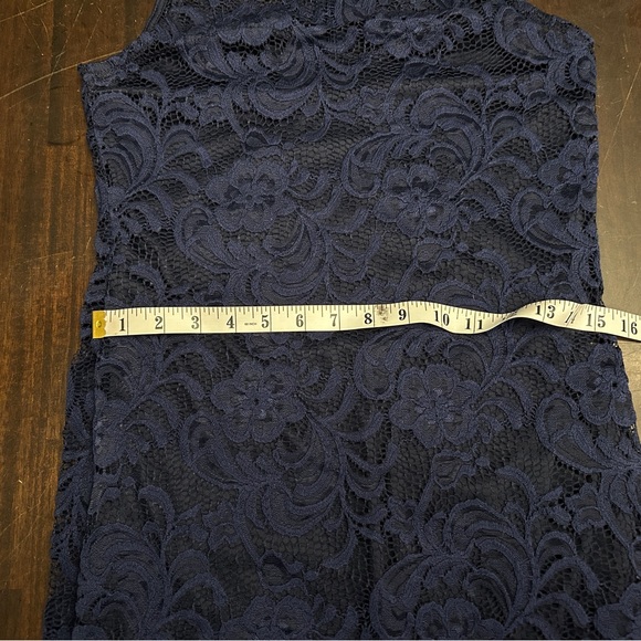 Women’s Navy Floral Dress Sz Large - Picture 8 of 9